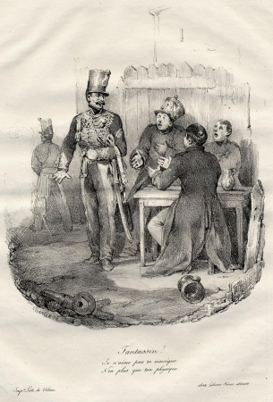 Infantryman! I don't like your music any more than your looks, Nicolas Toussaint Charlet, between 1824 and 1827