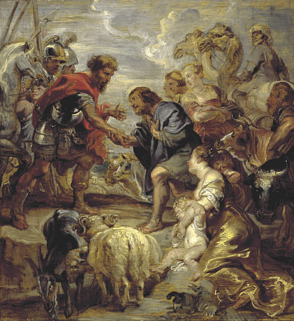 The Reconciliation of Jacob and Esau, as in Genesis 33, Peter Paul Rubens, 1624