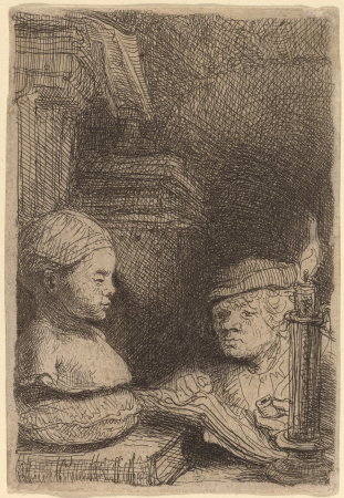 Man Drawing from a Cast, Rembrandt, circa 1641