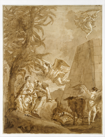 The Rest on the Flight into Egypt (with a Truncated Pyramid on the Right), Giovanni Domenico Tiepolo, circa 1770