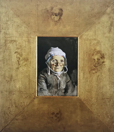 Anders Zorn Grandmother (1883) with frame, Anders Zorn, 1883