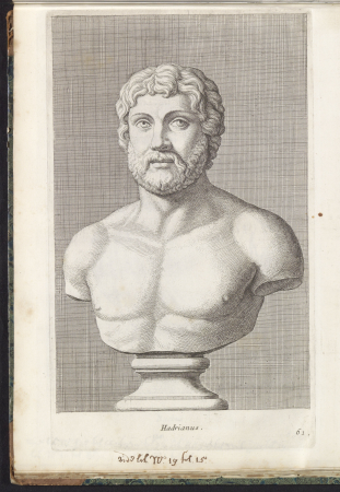 Buste van keizer Hadrianus Hadrianus (titel op object), RP-P-2016-591-70-1, between 1646 and 1670