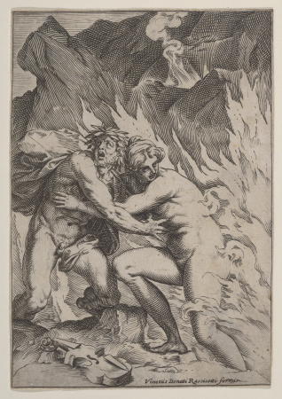 Orpheus and Eurydice, Agostino Carracci, circa 1590–95
