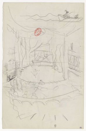 Degas - Intérieur d'une salle de spectacle vue dans la longueur, RF 43215, Recto, Edgar Degas