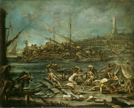 Embarkation of convicts in the port of Genoa, Alessandro Magnasco, between 1740 and 1749