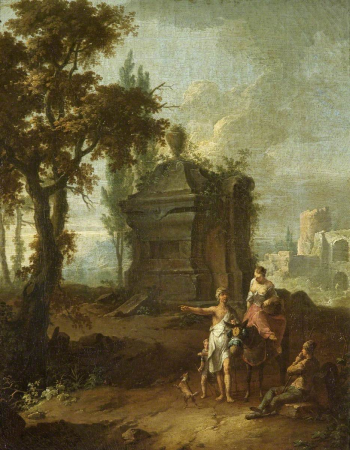 Landscape with a Tomb and Figures, Franz de Paula Ferg, between 1700 and 1737
