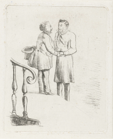 Twee mannen op een trap, RP-P-BI-2688, Karel Frederik Bombled, between 1832 and 1902