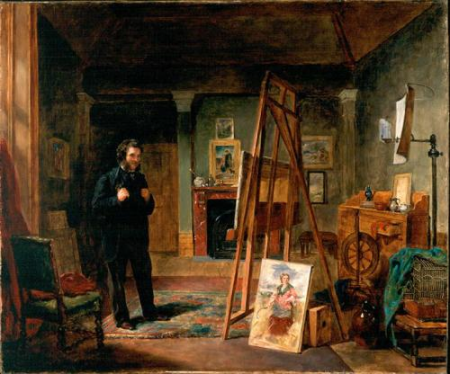 Thomas Faed at his Easel in his Studio by John Ballantyne, Thomas Faed, circa 1863