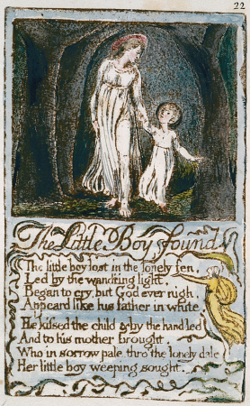 Songs of Innocence and of Experience, copy L, 1795 (Yale Center for British Art) object 22 The Little Boy Found, William Blake