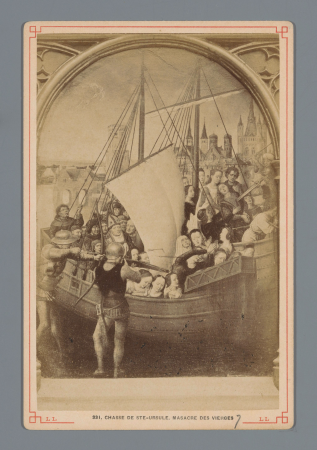 Detail van de Ursula-schrijn van Hans Memling Chasse de Ste-Ursule. Masacre des Vierges (titel op object), RP-F-F20019, between 1864 and 1900