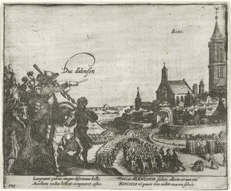 Hertog van Anjou neemt Binche in, 1578, RP-P-OB-79.794, Simon Frisius, between 1613 and 1615