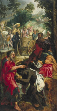 The baptism of the Eunuch, Jan van der Elburcht, between 1556 and 1563