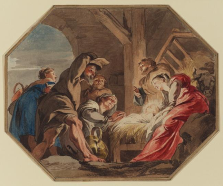 The nativity (Gospel of Luke 2: 1-21), Jacob de Wit, circa 1750