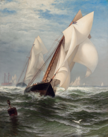 The Winning Yacht (Madeleine and Countess of Dufferin) by Edward Moran, Edward Moran, circa 1876