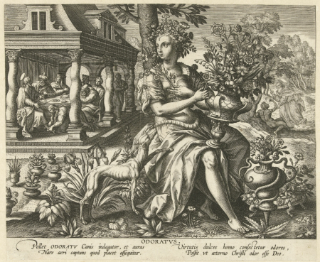 Smell (Odoratus), from the Five Senses, Adriaen Collaert, between 1570 and 1618