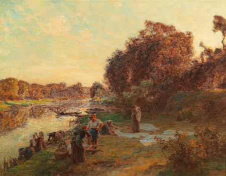 Léon Augustin Lhermitte Les Lavandeuses a Chelles, Léon Augustin Lhermitte, before 1925