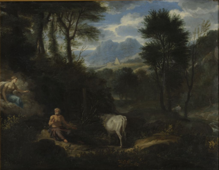 Mythological scene with Hera, Zeus and Io, Johannes Gottlieb Glauber, between 1675 and 1699