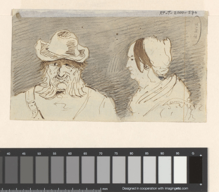 Man en vrouw, RP-T-2000-574(V), Johannes Tavenraat, between 1840 and 1880