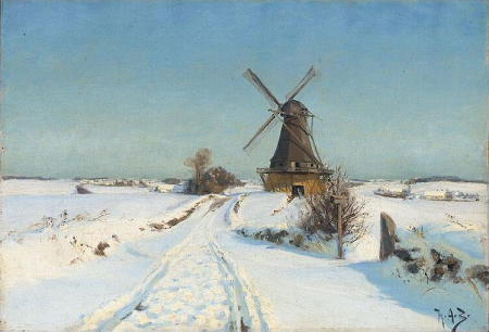 A windmill., H. A. Brendekilde, between 1875 and 1942