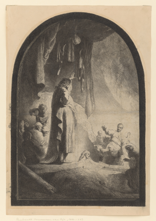 The raising of Lazarus (large plate) LCCN2015645653, Rembrandt, 1632