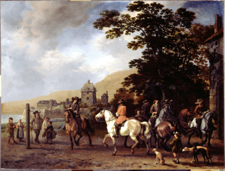 A Riding School in the Open Air, Abraham van Calraet, before 1722