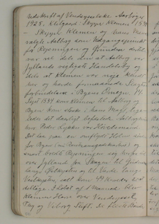 Notes regarding Skipper Klement's uprising and the battle at Svendstrup marsh. Transcript from Vendsyssel Yearbooks 1925, Niels Larsen Stevns