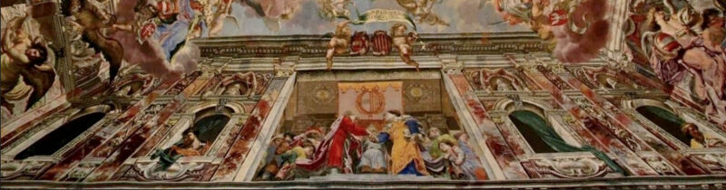 Troja Palace Fresco - Abdication of Charles V in favor of Ferndinand I, Abraham Godijn, between 1691 and 1697