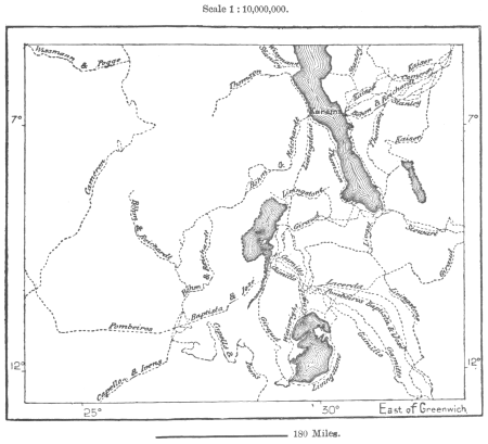AFR V3 D539 Chief Routes of the Explorers in the Upper Congo Basin, 12 June 1892