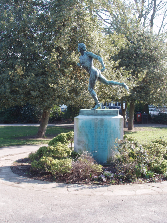 Greek Runner statue in St Peter's Square, Hammersmith