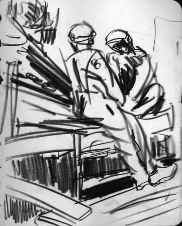 Two Seated Figures, George Luks, circa 1921