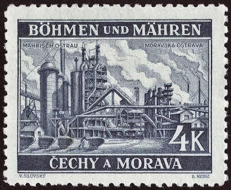 Stamp 1942 DRBM MiNr0034c mt B002a, Bohumil Heinz
