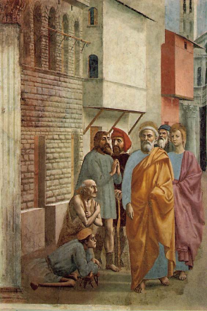 St Peter Healing the Sick with his Shadow, Masaccio, between 1426 and 1427