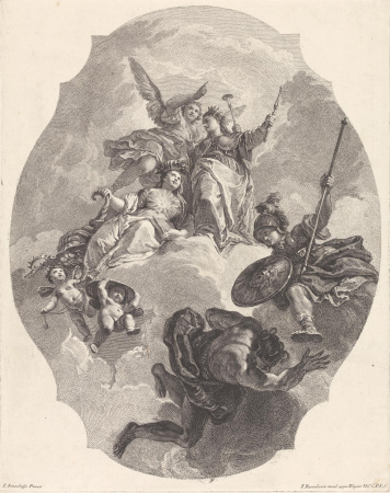 Classical Figures including Woman with Cornucopia of Coins, Francesco Bartolozzi