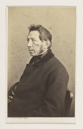 Portret van de schilder Fuchs, halffiguur L'Ecole d'Anvers. Portraits Biographies Cartes de Visite. Collection Dupont. (serietitel), RP-F-00-1293, Lodewijk Juliaan Fuchs, between 1857 and 1870