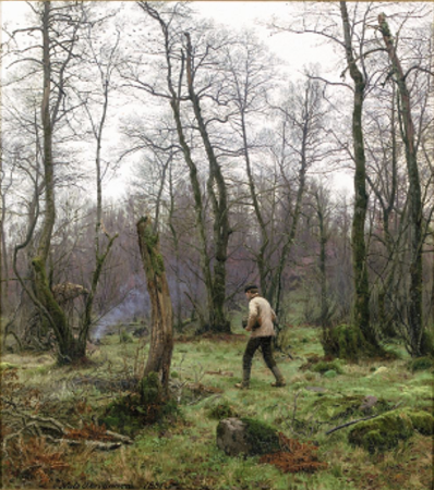 A clogmaker in Ellemose., Niels Skovgaard, 1881