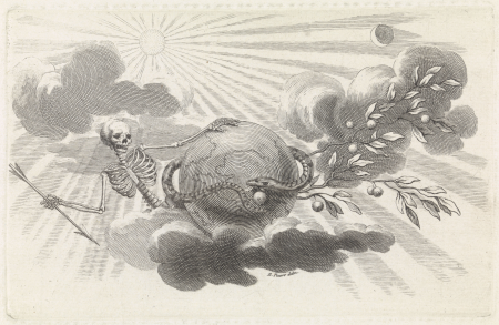 God scheidt licht en donker, Allegorie op de zondeval en De duif keert terug met olijftak, RP-P-1921-154, Bernard Picart, between 1683 and 1733