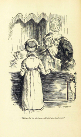 Illustration by C E Brock for Pride and Prejudice - Neither did the apothecary think it at all advisable, Charles Edmund Brock, 1895