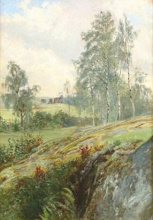 Birch trees near Jönköping., Viggo Langer, between 1878 and 1942