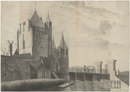 Gezicht op de zuidzijde van de Amsterdamse Poort, Inventarisnummer NL-HlmNHA 53000673, Jan Pannebakker, between 1795 and 1805