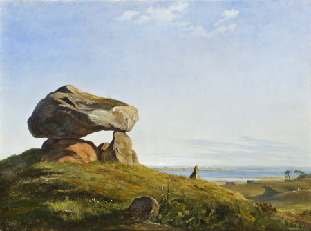 A burial mound from ancient times by Raklev on Refsnæs, Johan Lundbye, 1839