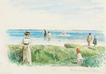 The beach at Kalveboderne, Copenhagen., Viggo Johansen, 1911