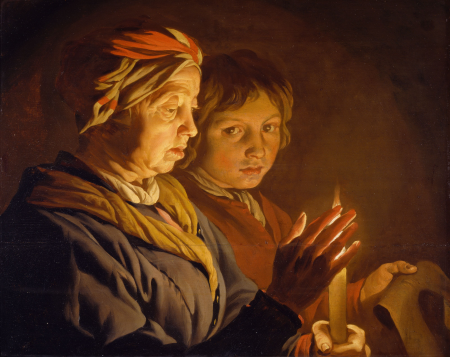 Old Woman And A Boy By Candlelight, Matthias Stom, between 1630 and 1650