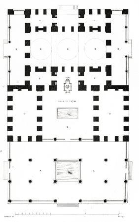 Cəhəl sütun sarayının planı, Pascal Coste, 1840