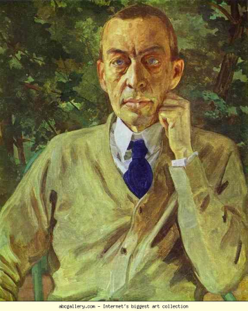 Portrait of the composer, Sergei Vasilievich Rachmaninov, Konstantin Somov, 1925