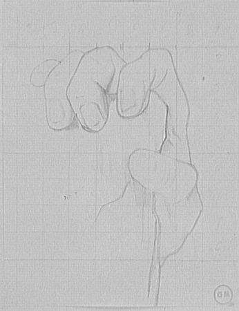 Right Hand Study for Oedipus and the Sphinx, Gustave Moreau