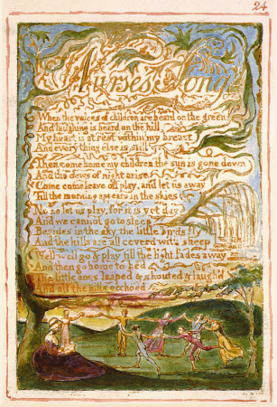 Songs of Innocence and of Experience, copy AA, 1826 (The Fitzwilliam Museum) object 24 Nurse's Song, William Blake