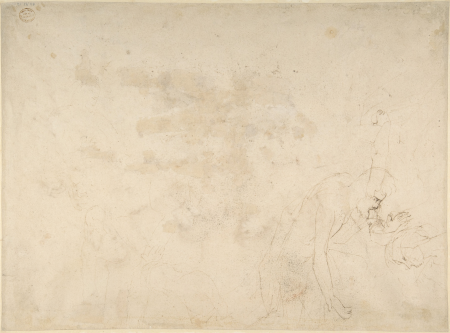 Alcibiades Interrupting the Symposium; verso: Sketches of the Baptism of Christ and of a Man, Peter Paul Rubens, between 1600 and 1640