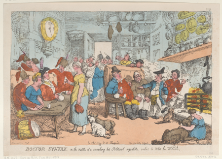 Doctor Syntax, in the Middle of a Smoking Hot Political Squabble, Wishes to Whet his Whistle, Thomas Rowlandson, 31 August 1813