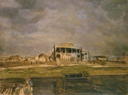 Site of a Fierce Battle at Suzhou Creek by Fujishima Takeji (Kasama Nichido Museum of Art), Fujishima Takeji, 1938