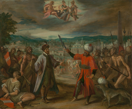 Five Allegories of the Turkish Wars: Declaration of War before Constantine, Hans von Aachen, between 1603 and 1604